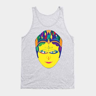 the yellow pop art face Tank Top